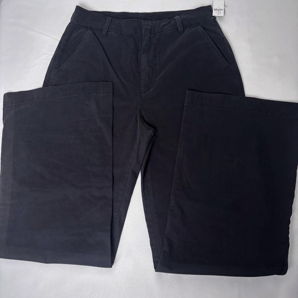 NWT‎ Gap High-Waisted Trouser Chino Wide-Leg Black Womens Sz 6 NEW - Picture 1 of 7